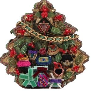 Mary Francis Embellished Christmas Tree Vintage  Handbag